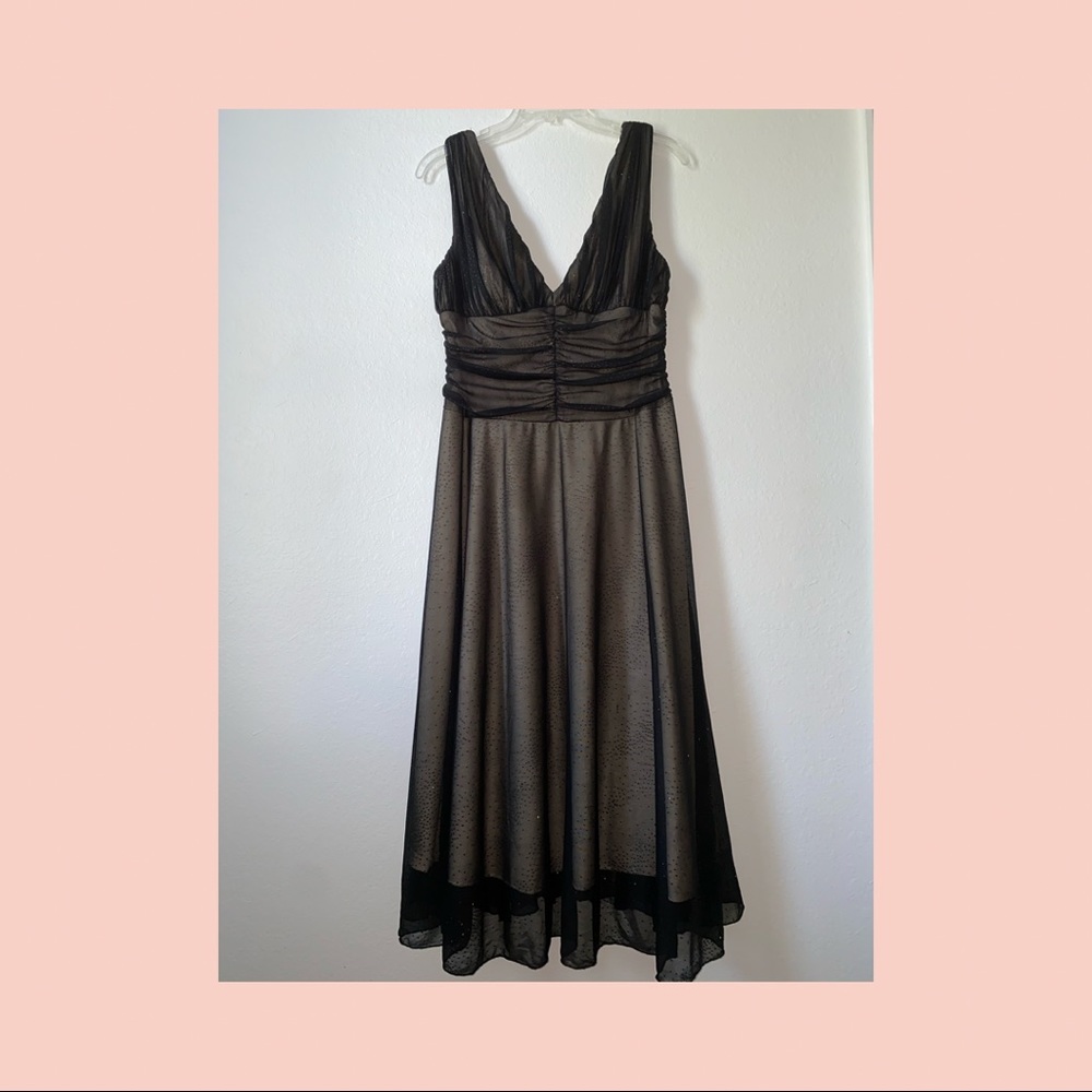 Black with gold shimmer cocktail dress